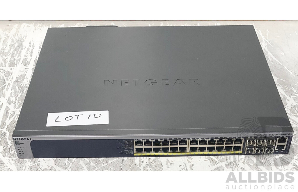 Netgear (M5300-28G-POE+) ProSafe 24-Port Gigabit Ethernet L2 + PoE+ Managed Switch With 10Gigabit Stacking