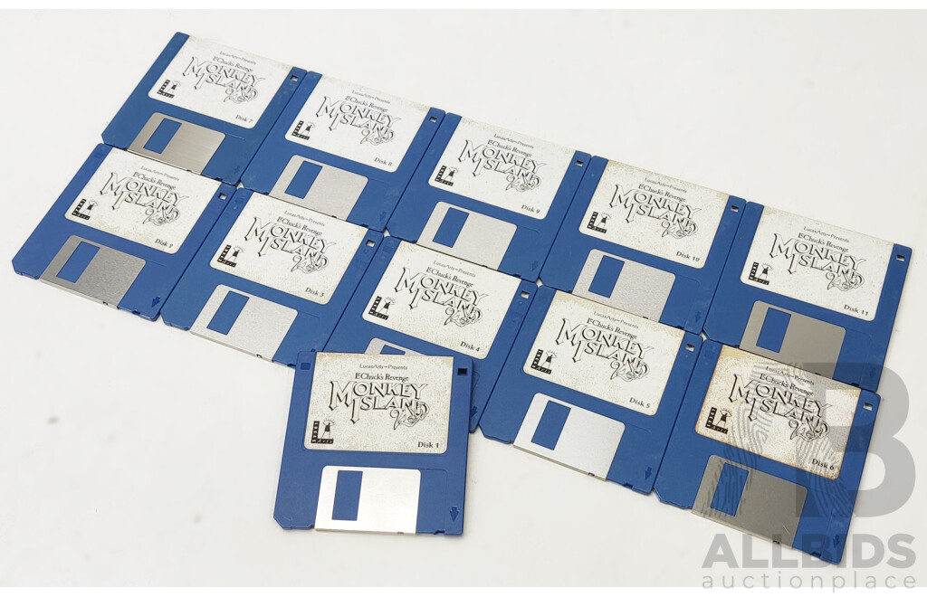 Monkey Island 2: LeChuck's Revenge Amiga Floppy Disks - All 11 Disks Included