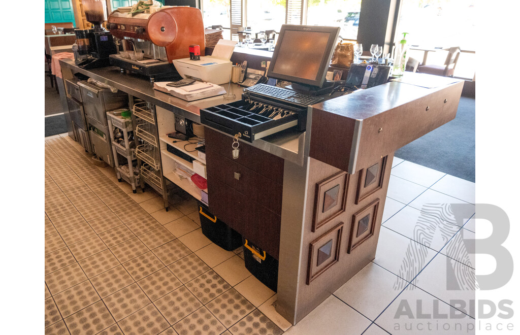GONE DO NOT LIST Four Meter Commercial Counter with Stainless Bench with Sink and Tap,Drawers,  Bench Power Outlets and Telephony Points
