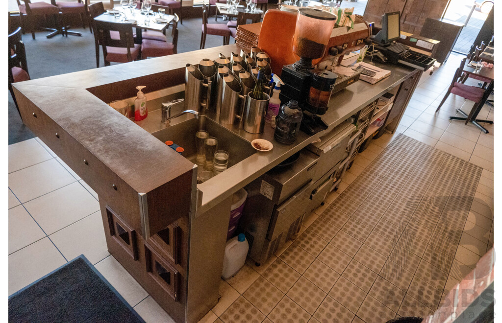 GONE DO NOT LIST Four Meter Commercial Counter with Stainless Bench with Sink and Tap,Drawers,  Bench Power Outlets and Telephony Points
