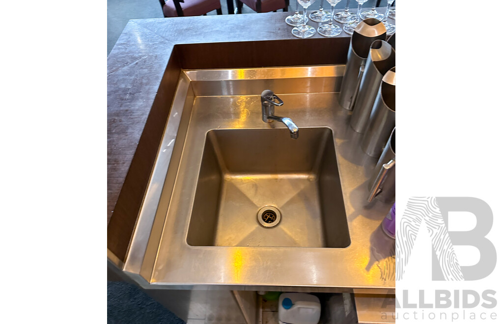 GONE DO NOT LIST Four Meter Commercial Counter with Stainless Bench with Sink and Tap,Drawers,  Bench Power Outlets and Telephony Points