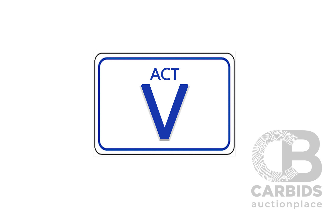 ACT Single Letter Number Plate - V