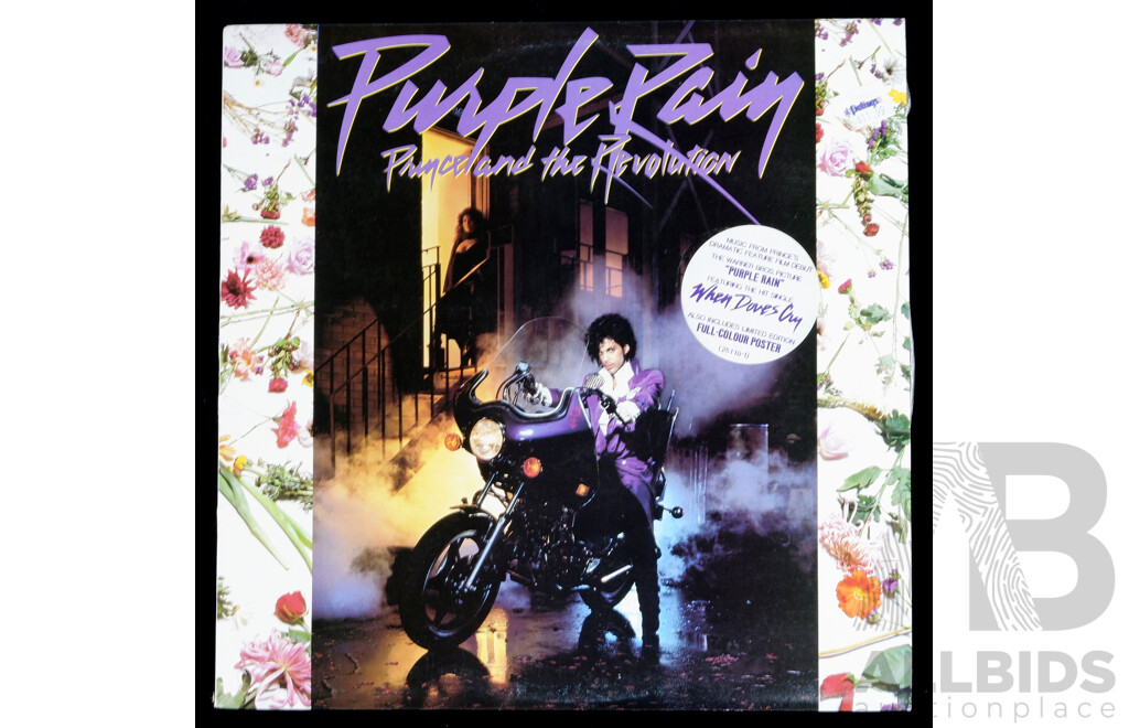 Prince, Purple Rain, Vinyl Lp Record with Limited Edition Poster