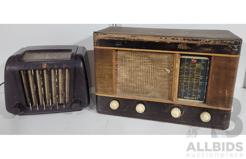 Two Vintage Phillips Radios, Including Phillips Radiolayer