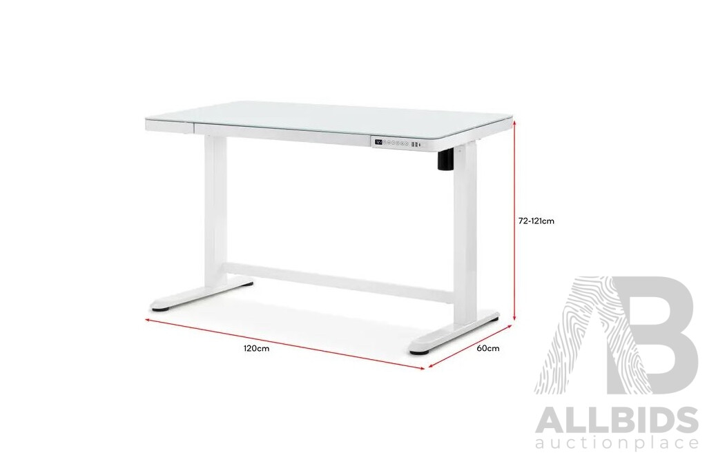 Ergolux Sorrento Electric Standing Desk (White, Glass) Table Top Only