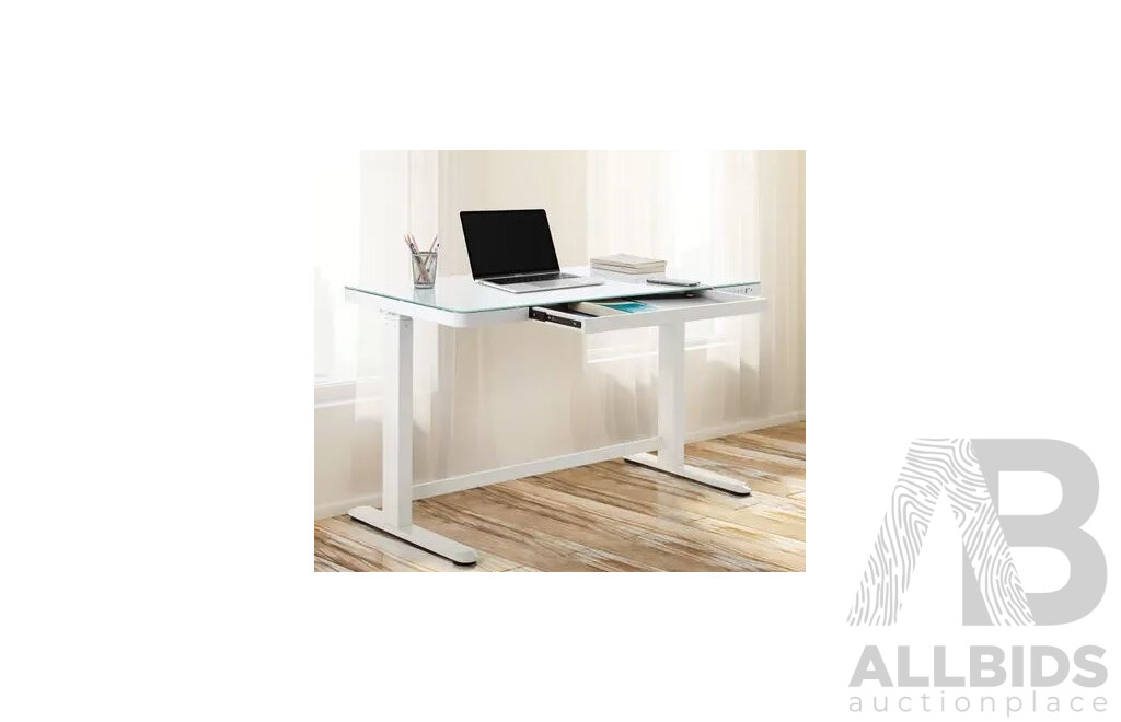 Ergolux Sorrento Electric Standing Desk (White, Glass) Table Top Only