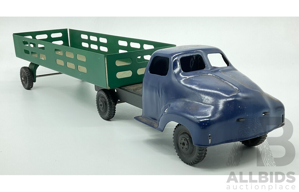 Vintage Pressed Steel Truck With Trailer