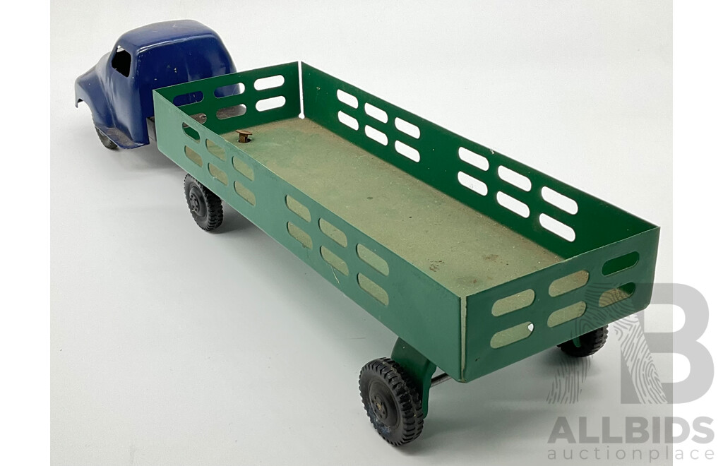 Vintage Pressed Steel Truck With Trailer