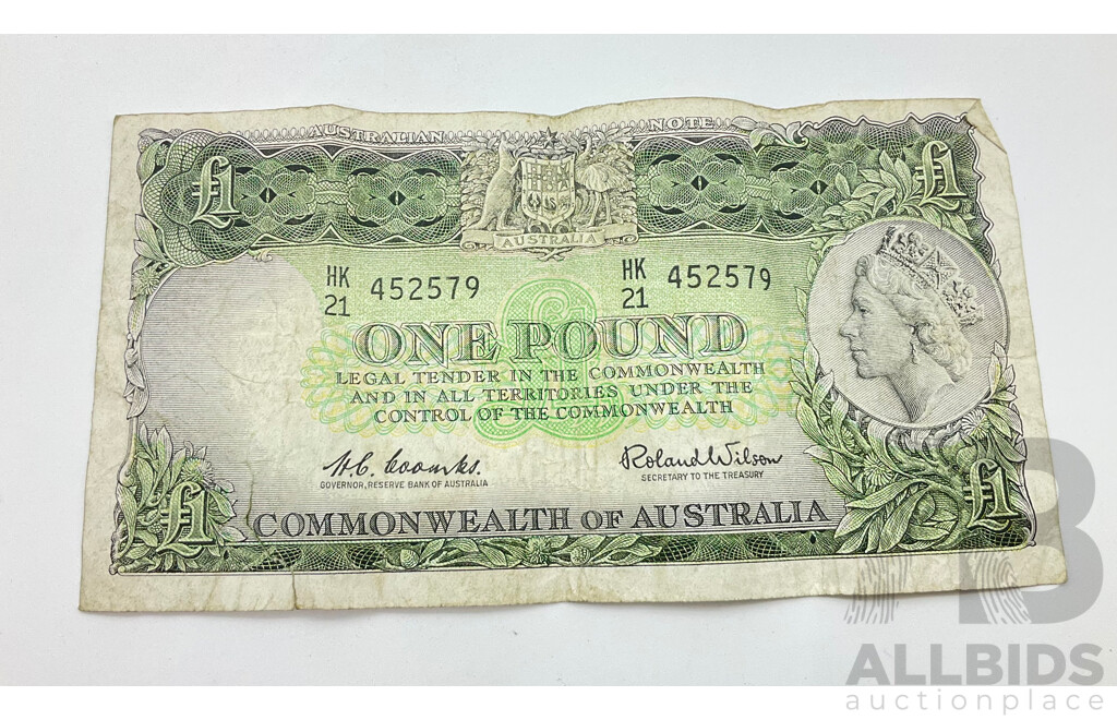 Australian One Pound Note, Coombs/Wilson HK21