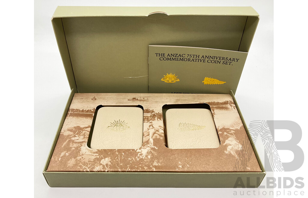 Australian 1990 Five Dollar Coins, 75th Anniversary ANZAC Commemorative Boxed Set