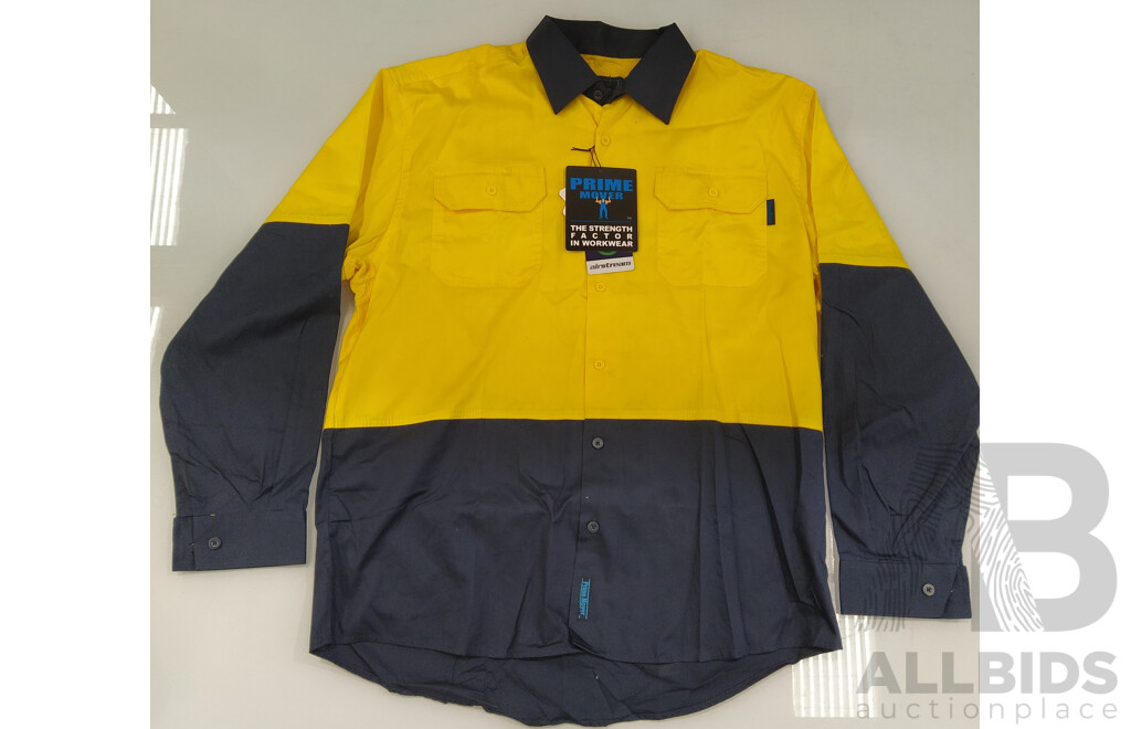 Hi-Vis Ventilated Work Shirts - Lot of 4 - ORP $125