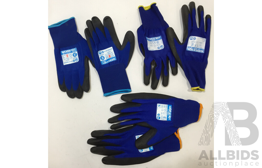 Force 360 Worx 101 Work Gloves (Various Sizes) - Lot of 16