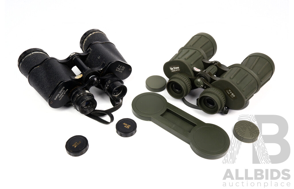 Two Sets of Binoculars, Including Super Zenith 7 x 50 and Dia Stone 7 x 50