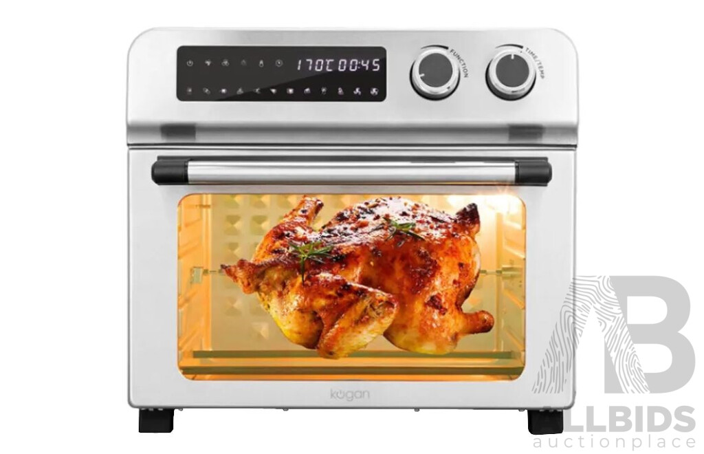 Dented Kogan 23L Digital Air Fryer Oven (Stainless Steel) - ORP $149.00