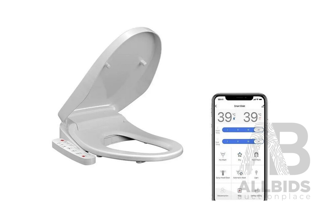 Kogan SmarterHome™ Smart Antibacterial Wash & Dry Electric Bidet Toilet Seat - ORP $429.00