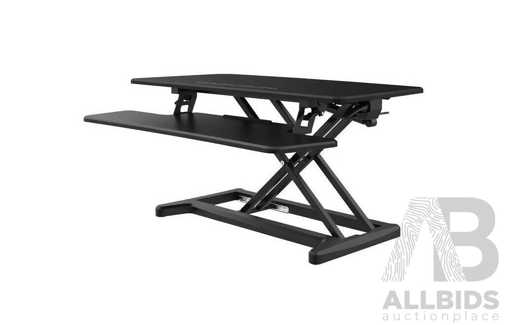 Ergolux DuoPro Height Adjustable Sit Stand Desk Riser (Small, Black) - ORP $153.00