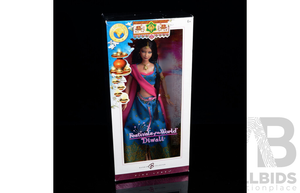 Dolls of the World Pink Label Barbie Collector Festival of the World Diwali Barbie Doll in Original Box, Number 0946