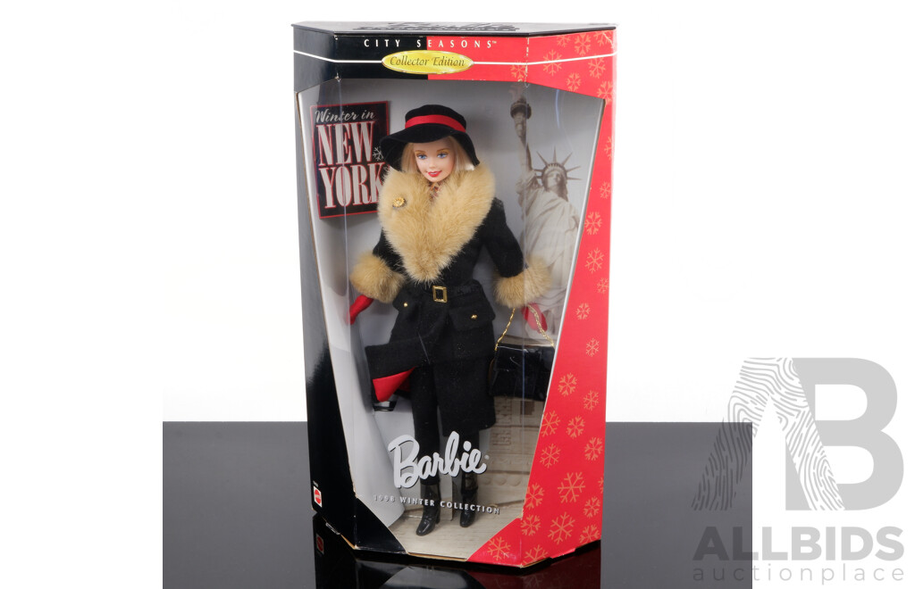 Collector Edition City Seasons 1998 Winter Collection WInter in New York Barbie Doll in Original Box, Number 19429