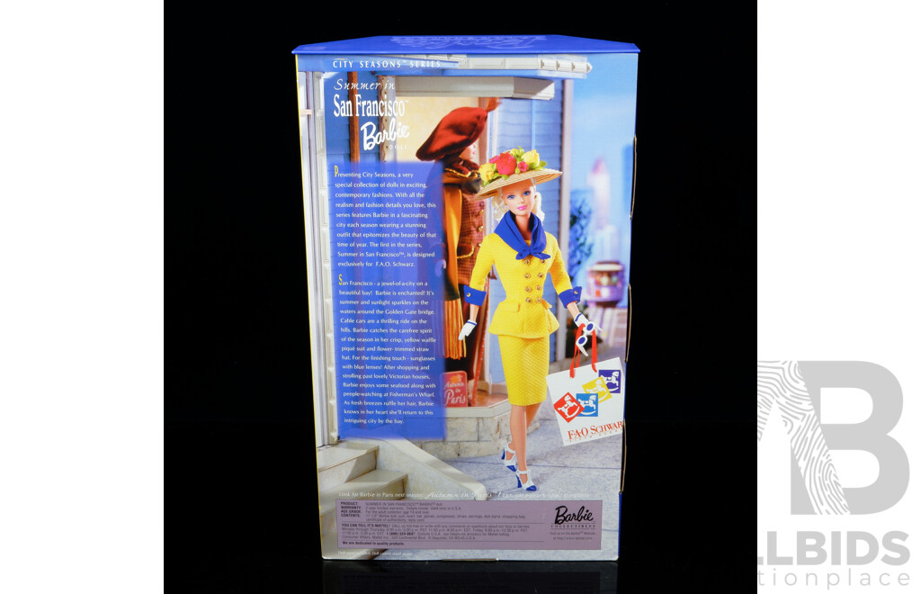 Collector Edition City Seasons 1998 Summer Collection Summer in San Francisco Barbie Doll in Original Box, Number 19363