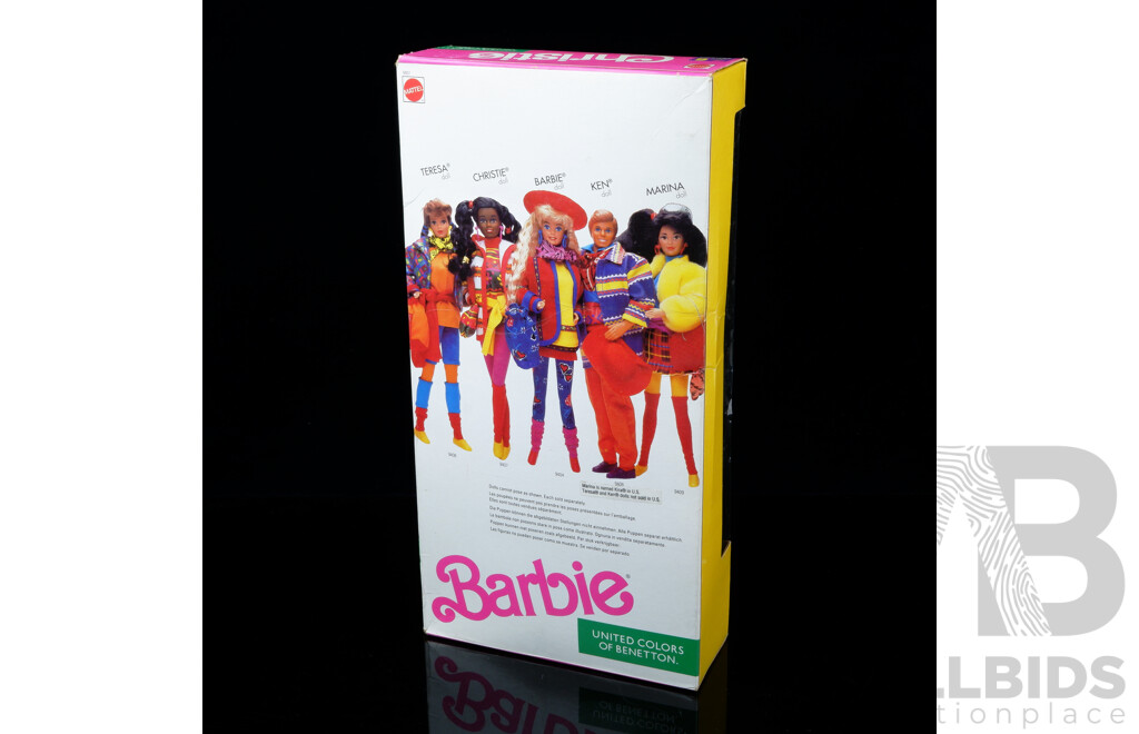 United Colors of Benetton Christie Barbie Doll in Original Box, Number 9407