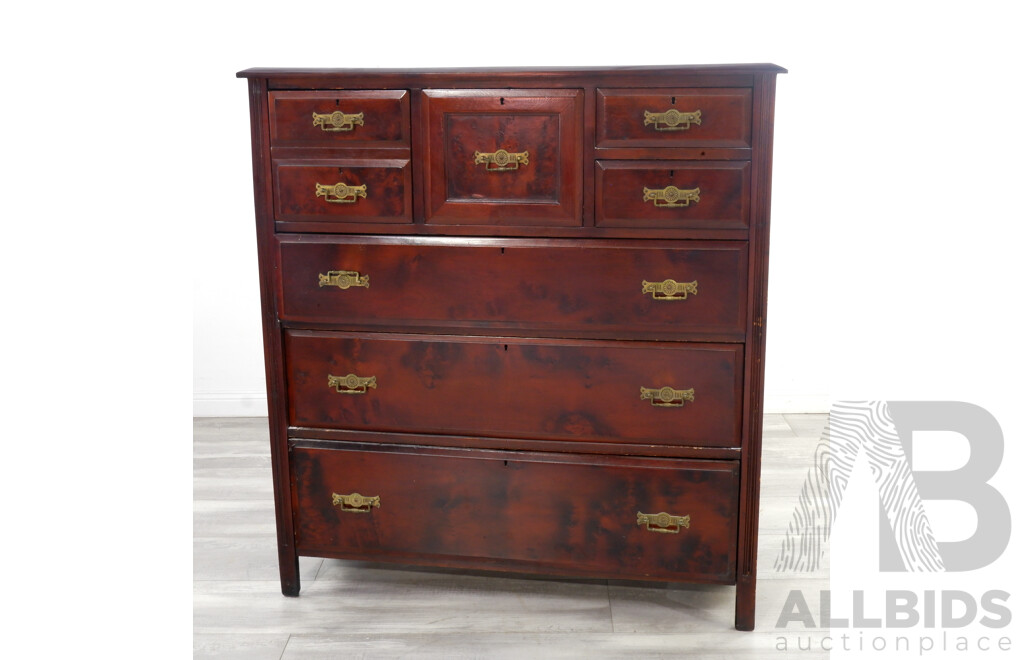 Edwardian Pine Chest of Seven Drawers