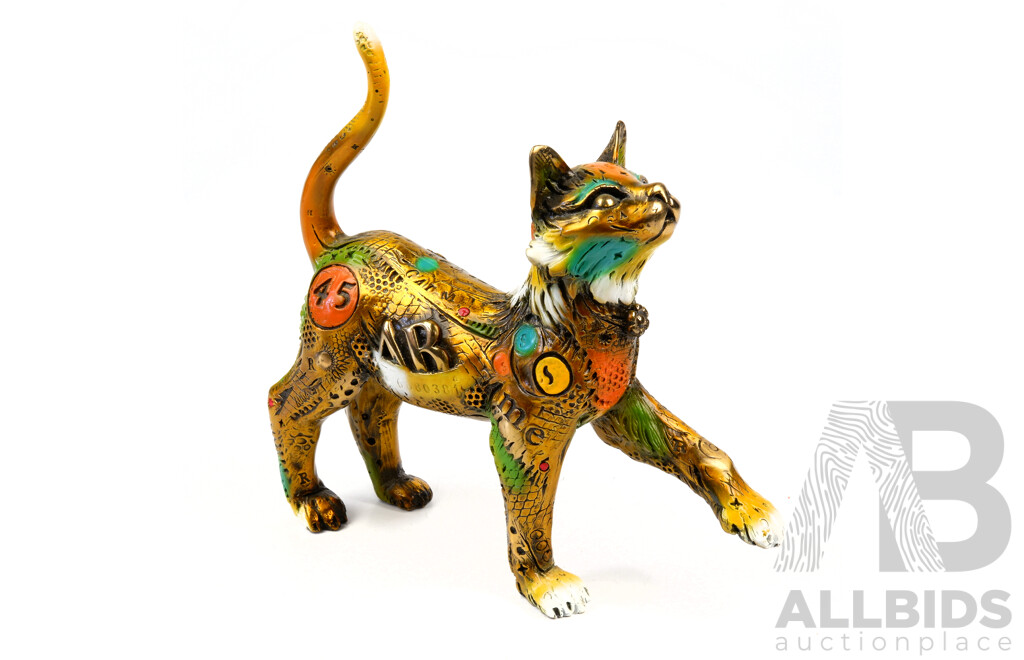 Nano Lopez (1955 - Colombian/American) Limited Edition Bronze Cat 'Simon', 33/399, with Certificate of Authenticity