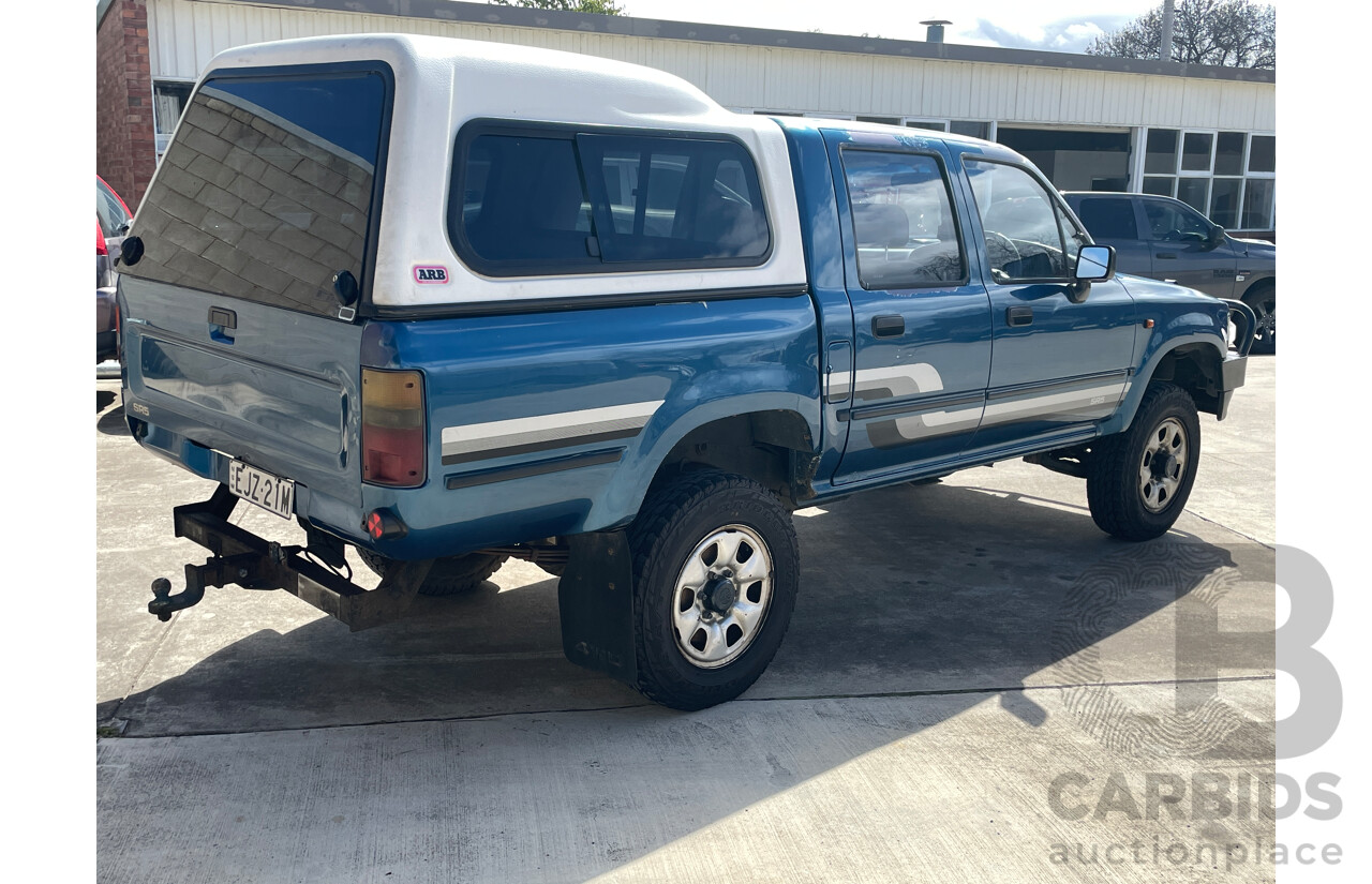 7/1992 Toyota Hilux SR5 (4x4) LN107R Dual Cab P/Up Blue 2.8L