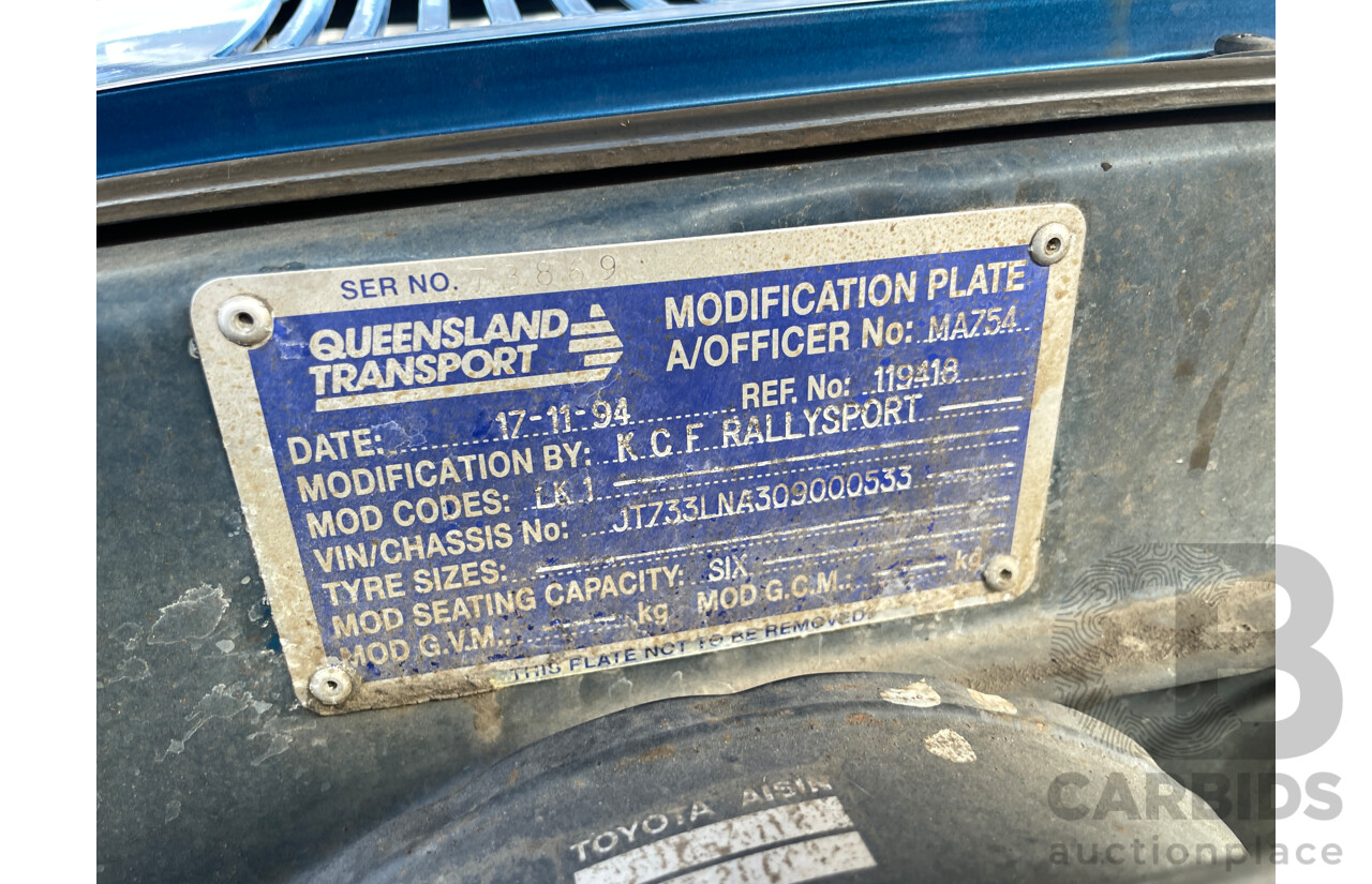 7/1992 Toyota Hilux SR5 (4x4) LN107R Dual Cab P/Up Blue 2.8L