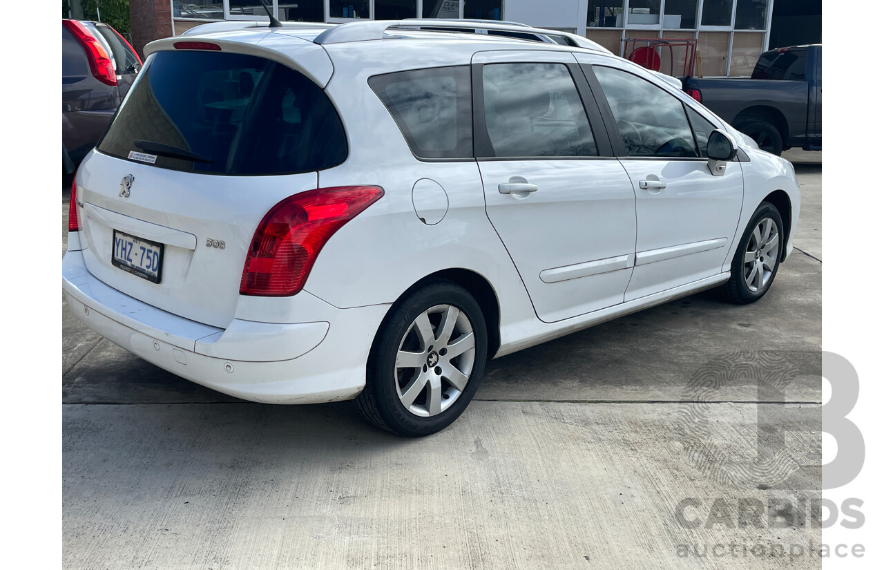 5/2012 Peugeot 308 Active Touring Turbo  4d Wagon White 1.6L