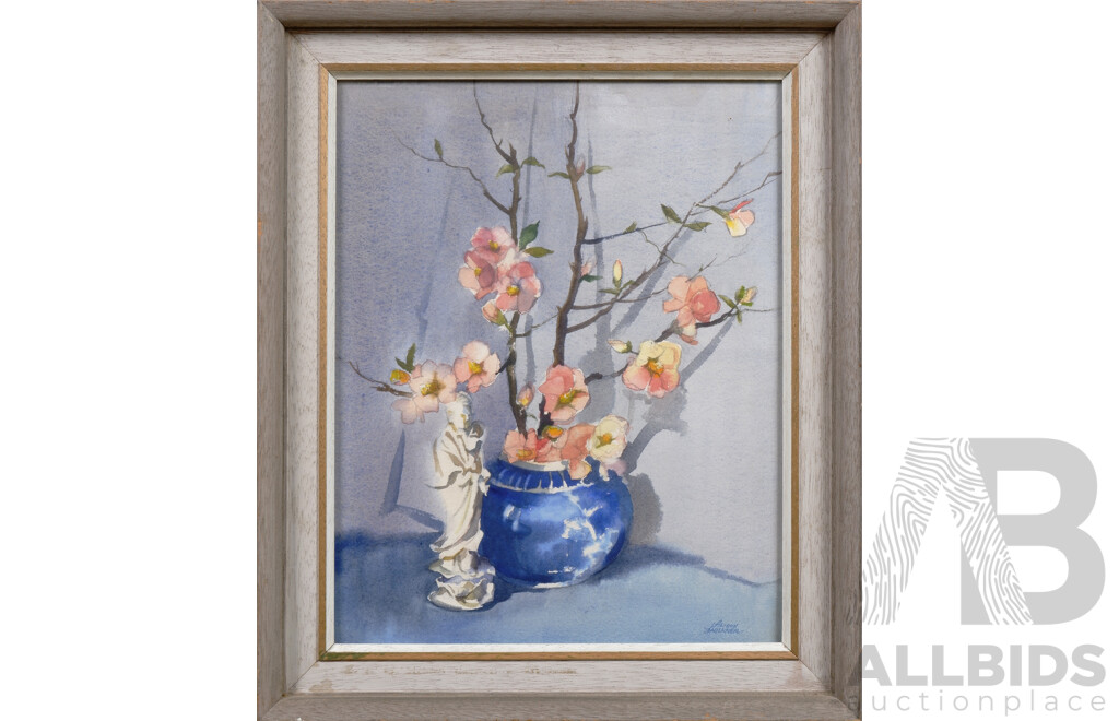 Alison Faulkner (20th Century, Australian), Quince Japonica, Watercolour, 37 x 29 cm