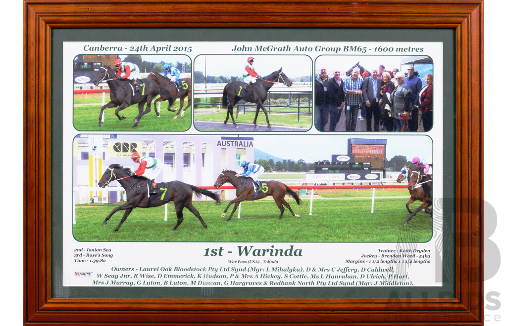 Thoroughbred Racing First Past the Post - Warinda - Quantity of 3