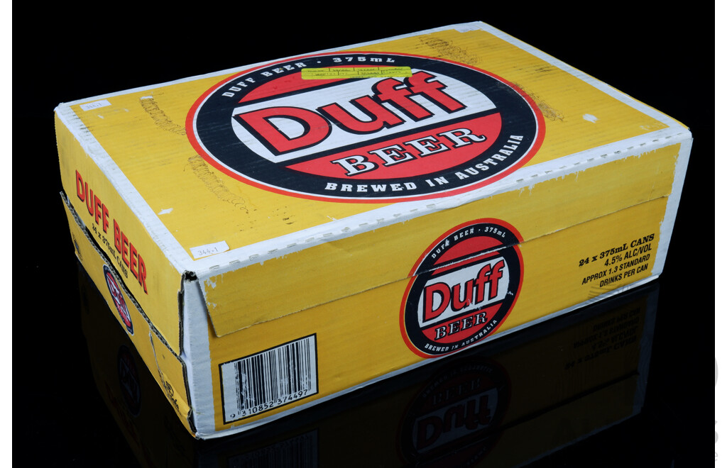 Sealed Case of Duff Beer Cans, Brewed in Australia, 24 x 375mL