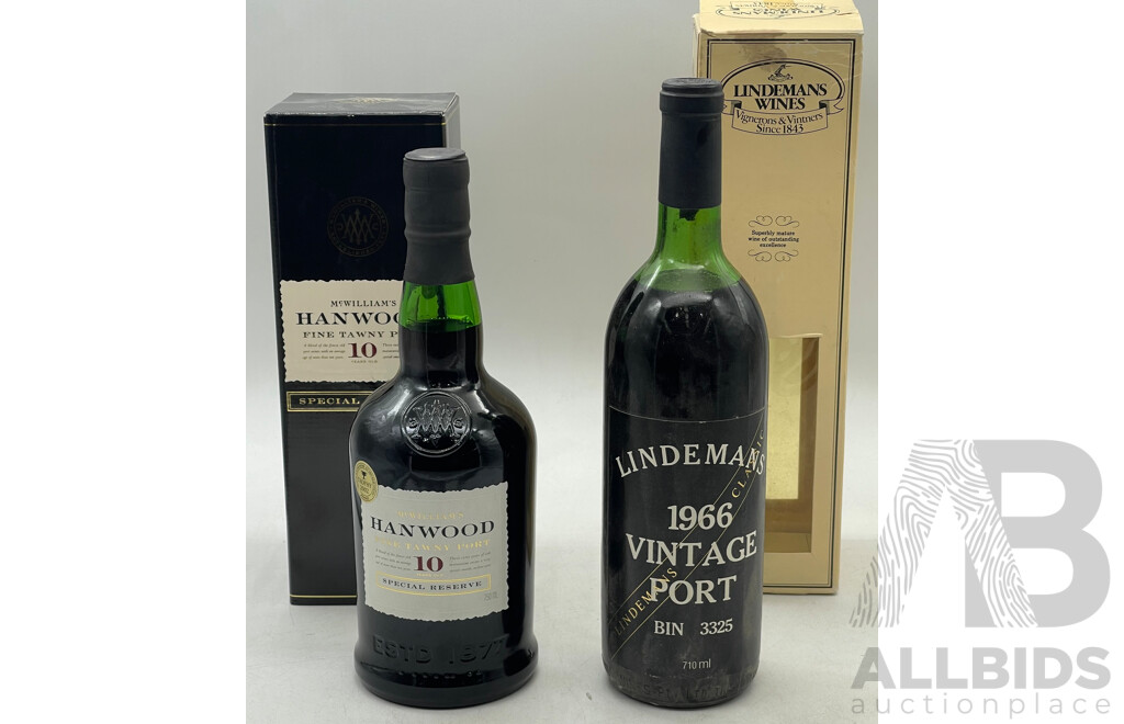 Lindemans 1966 Vintage Port and McWilliams Hanwood Fine Tawny Port