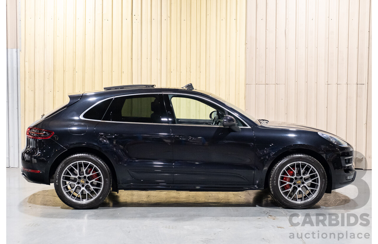 6/2015 Porsche Macan Turbo MY15 4d Wagon Metallic Black/Blue Turbo 3.6L V6