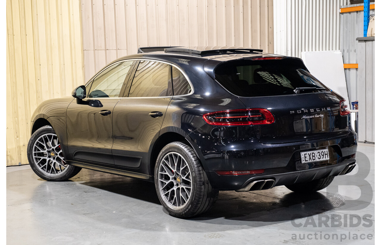 6/2015 Porsche Macan Turbo MY15 4d Wagon Metallic Black/Blue Turbo 3.6L V6