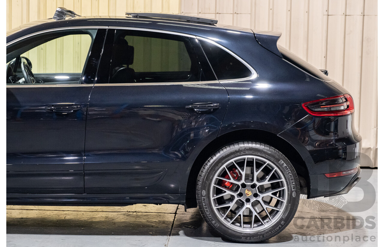 6/2015 Porsche Macan Turbo MY15 4d Wagon Metallic Black/Blue Turbo 3.6L V6