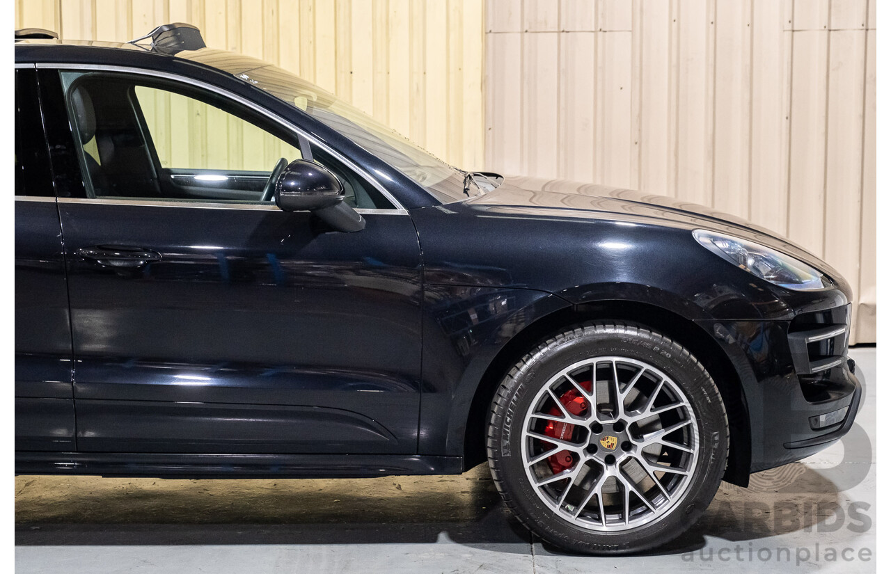 6/2015 Porsche Macan Turbo MY15 4d Wagon Metallic Black/Blue Turbo 3.6L V6