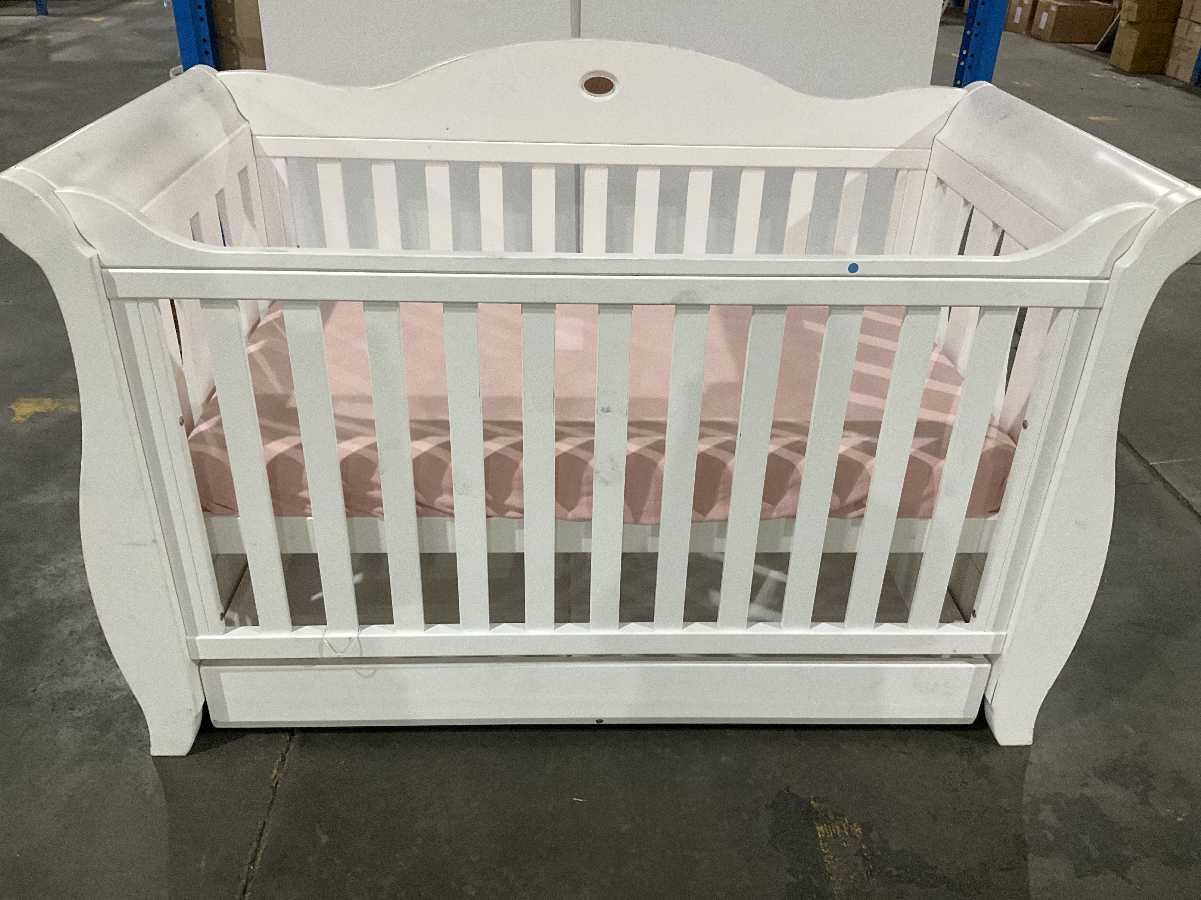 Boori sleigh 2024 cot white