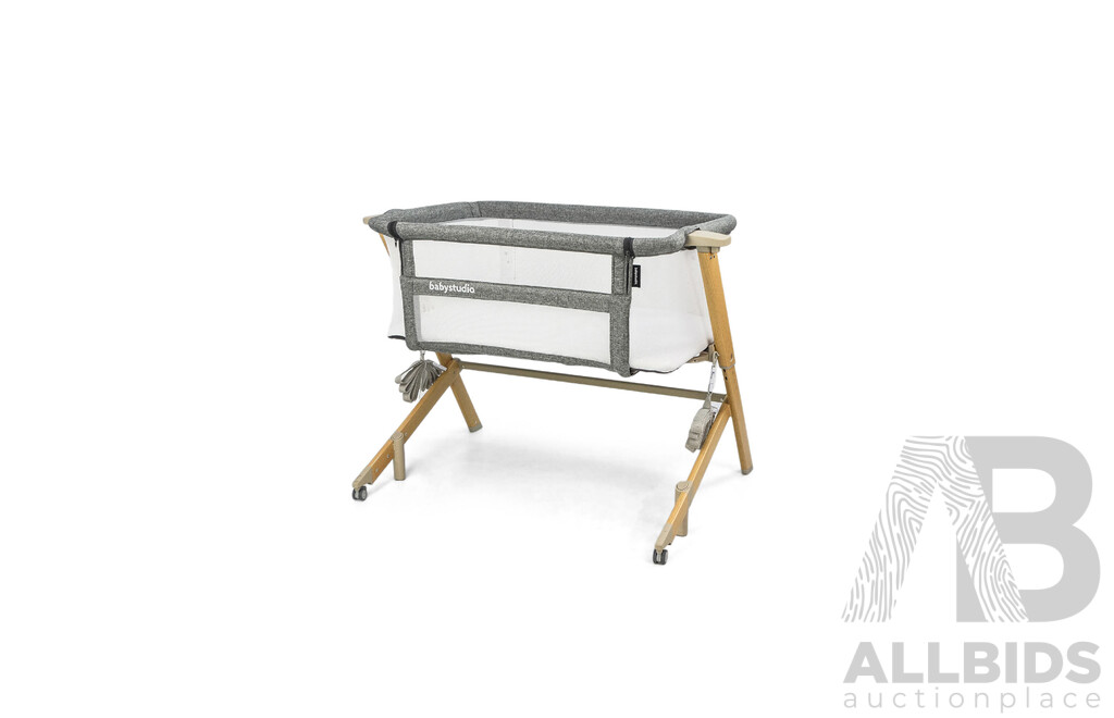 BABYSTUDIO Bedside Sleeper (Grey/Wood) - ORP $249.95