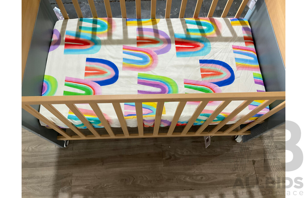 BOORI Neat Compact Cot Blueberry + Almond (B-NECCO/BAAD)  and BOORI Mattress - ORP $499.95