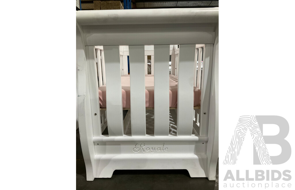 BOORI Sleigh Royale Cot (White) and Mattress - ORP $2069