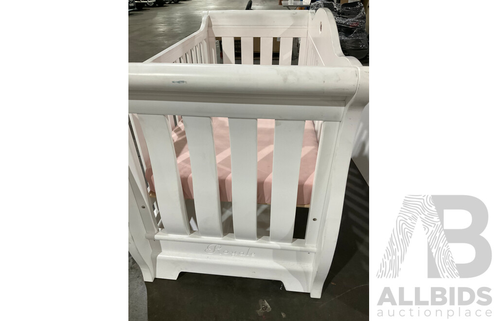 BOORI Sleigh Royale Cot (White) and Mattress - ORP $2069