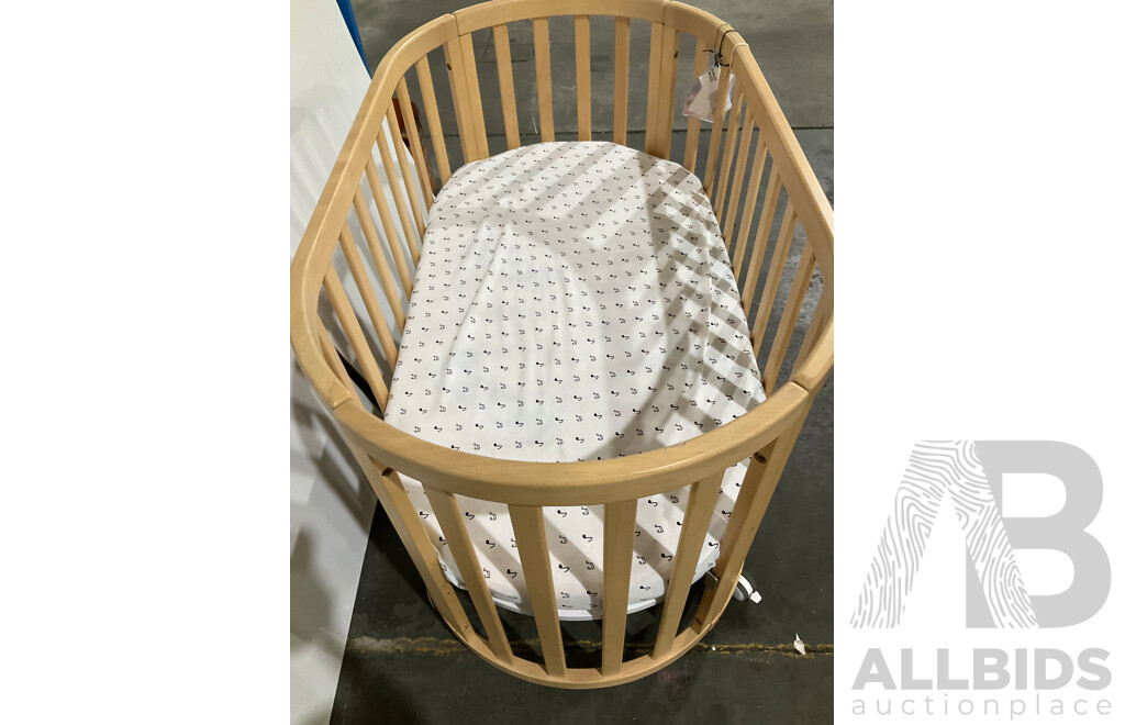 BOORI Eden Oval Cot (Beech) and Mattress - ORP $949