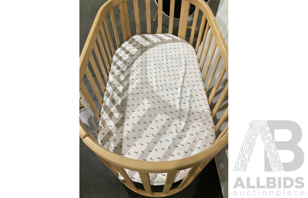 BOORI Eden Oval Cot (Beech) and Mattress - ORP $949