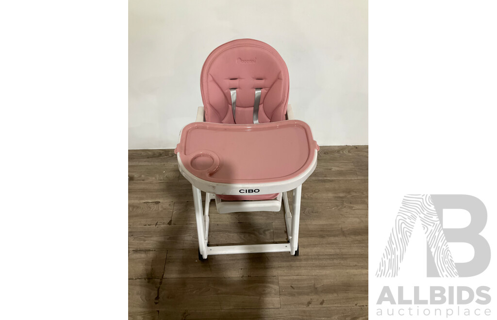 BACCANI Cibo High Chair (Pink) - ORP $249