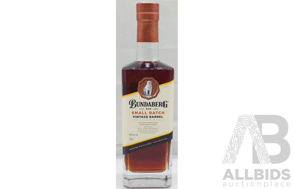 700ml Bottle of Bundaberg Vintage Barrel Small Batch Rum - New