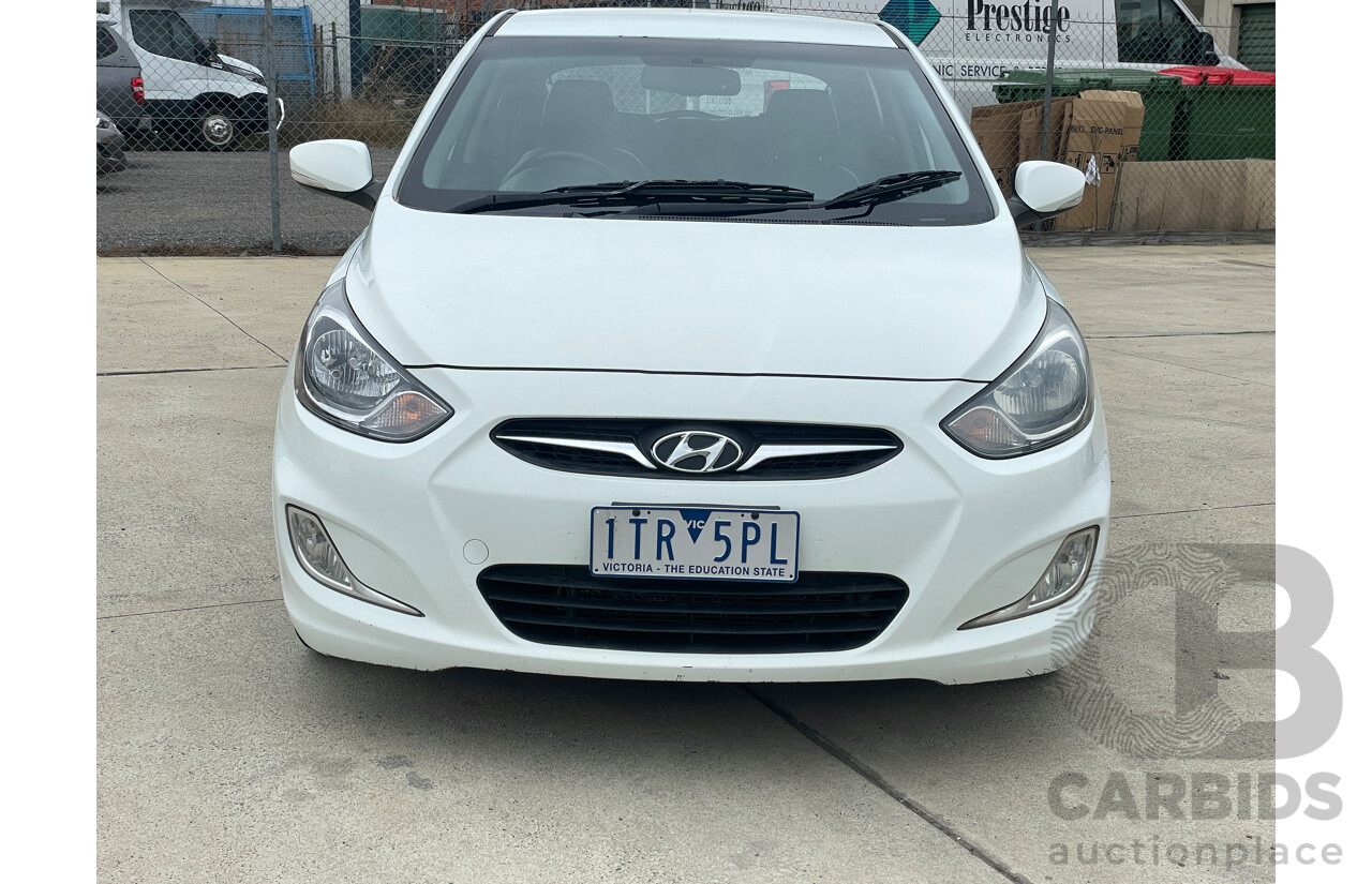 5/2012 Hyundai Accent Premium RB 5d Hatchback White 1.6L