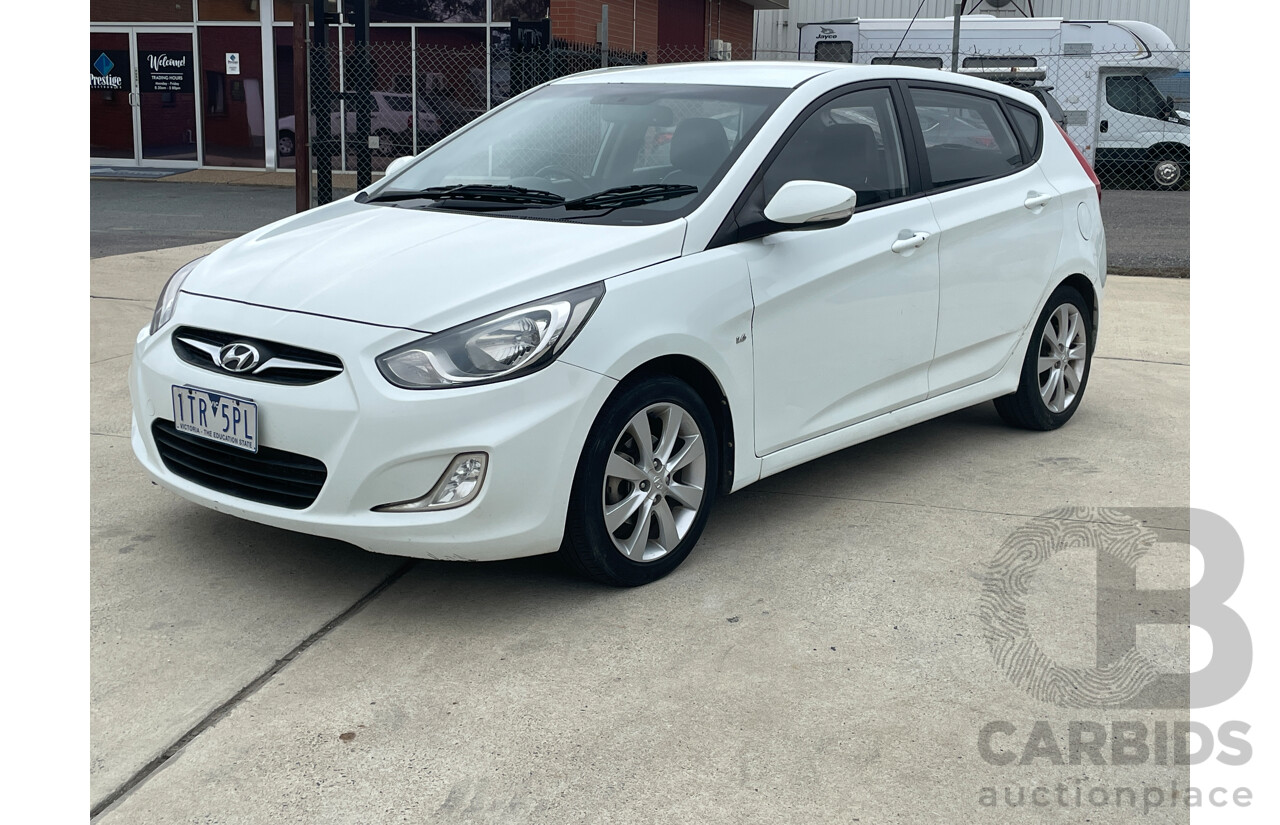 5/2012 Hyundai Accent Premium RB 5d Hatchback White 1.6L