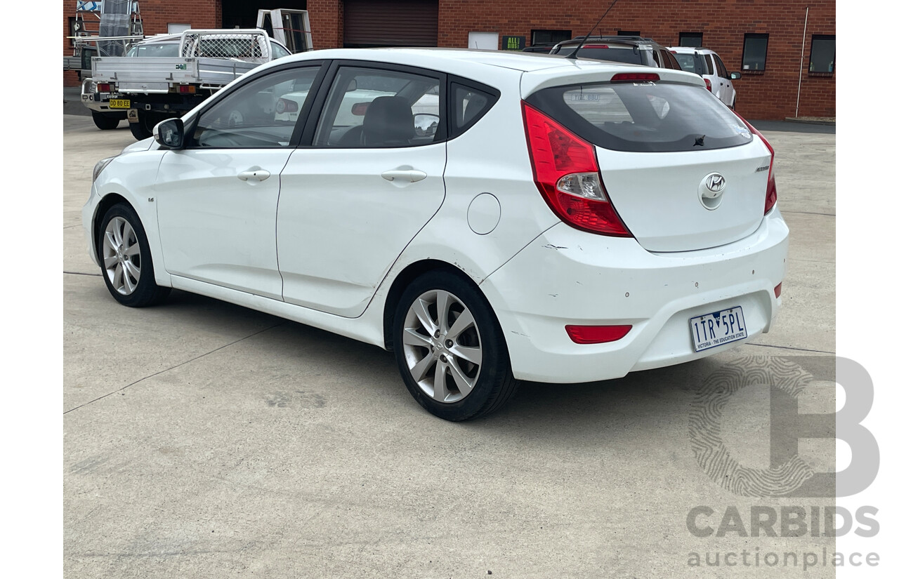 5/2012 Hyundai Accent Premium RB 5d Hatchback White 1.6L