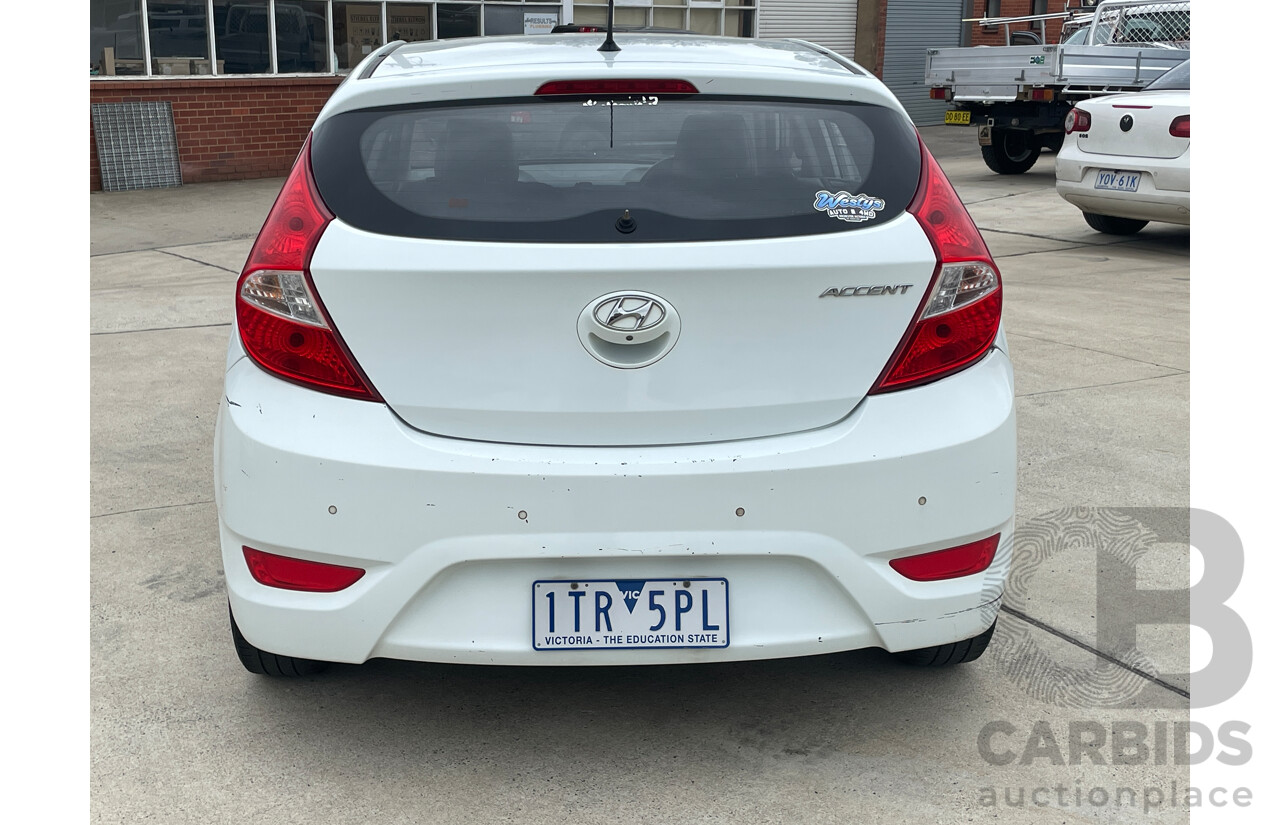 5/2012 Hyundai Accent Premium RB 5d Hatchback White 1.6L